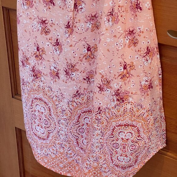 PRICED TO SELL - See Description for details -- Pale Peach & White Floral Dress - Picture 7 of 9